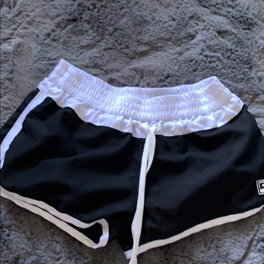 black and white girls swim shorts